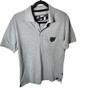 Plein Sport Philipp Plein Mens Gray Tiger Shield Polo Shirt Size L 02050419